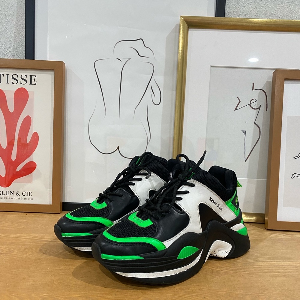 Tenis shoes Naked  Wolfe size 8 color green neon